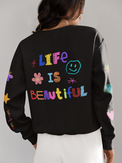 Doodle Life Is Beautiful - Unisex Crew