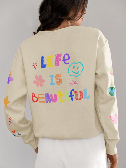 Doodle Life Is Beautiful - Unisex Crew