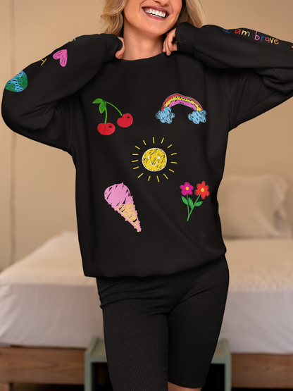 Doodle Life Is Beautiful - Unisex Crew
