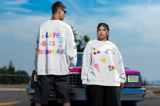 Doodle Life Is Beautiful - Unisex Crew