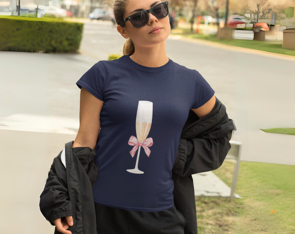 Coquette Champagne Glass - Unisex Tee