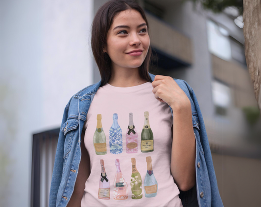 Girly Champagne Bottles - Unisex Tee