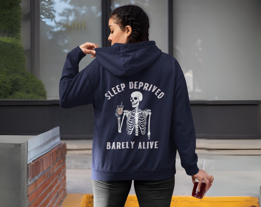 Sleep Deprived Barely Alive - Unisex Drawstring Hoodie