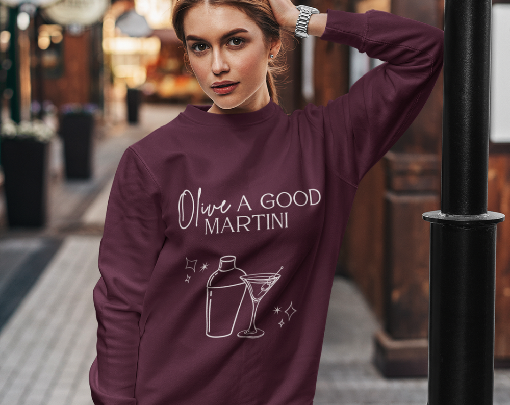 Retro Olive A Good Martini - Unisex Crew