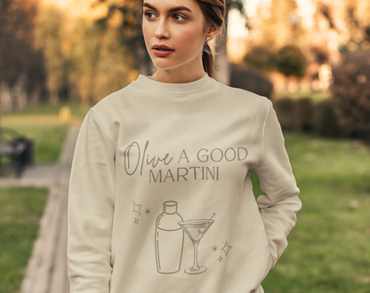 Retro Olive A Good Martini - Unisex Crew