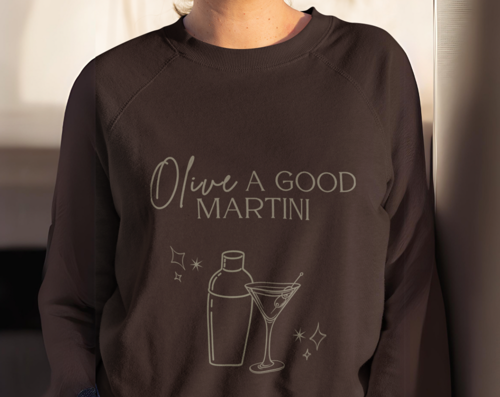 Retro Olive A Good Martini - Unisex Crew