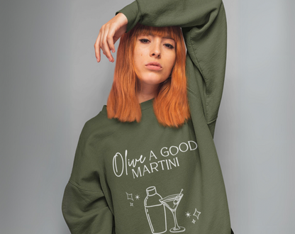 Retro Olive A Good Martini - Unisex Crew