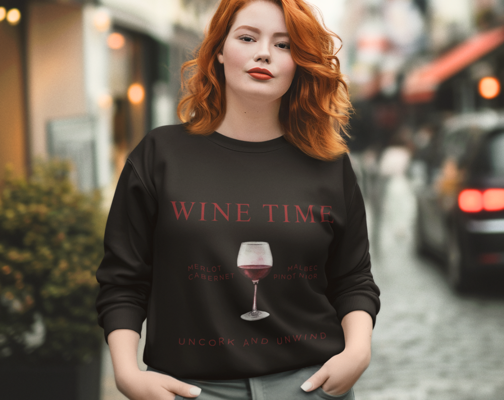 Red Wine Time - Unisex Crew