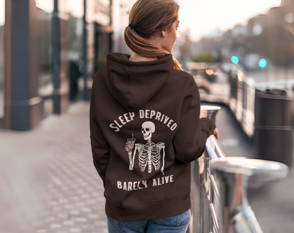 Sleep Deprived Barely Alive - Unisex Drawstring Hoodie