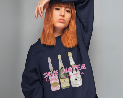 Save Water Drink Champagne - Unisex Crew