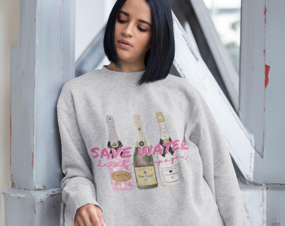 Save Water Drink Champagne - Unisex Crew