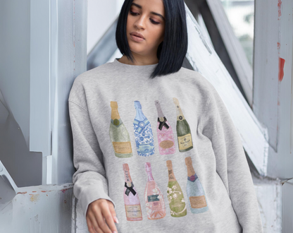 Girly Champagne Bottles - Unisex Crew