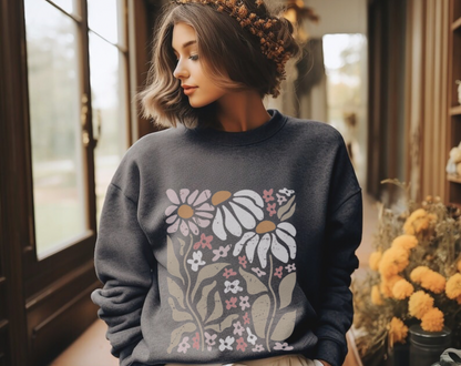 Retro Boho Flowers - Unisex Crew