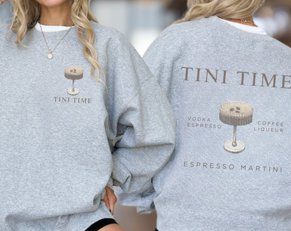 Espresso Martini Tini Time Double Sided - Unisex Crew