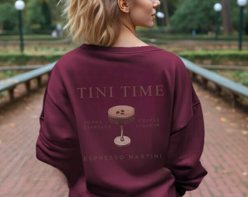 Espresso Martini Tini Time Double Sided - Unisex Crew