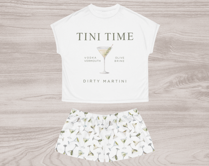 Dirty Martini Tini Time - Two Piece Short Pajama Set