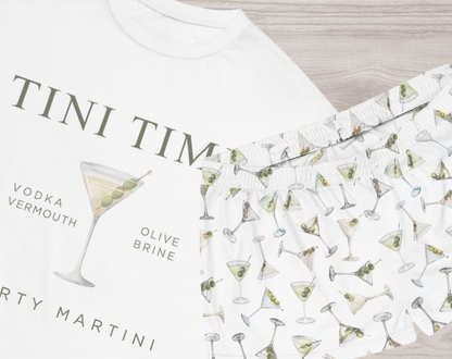 Dirty Martini Tini Time - Two Piece Short Pajama Set