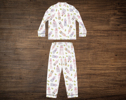 Coquette Tequila Bottles - Long Silky Two Piece Pajama Set