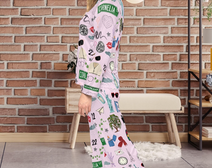 Swiftie Pattern - Long Silky Two Pajama Set