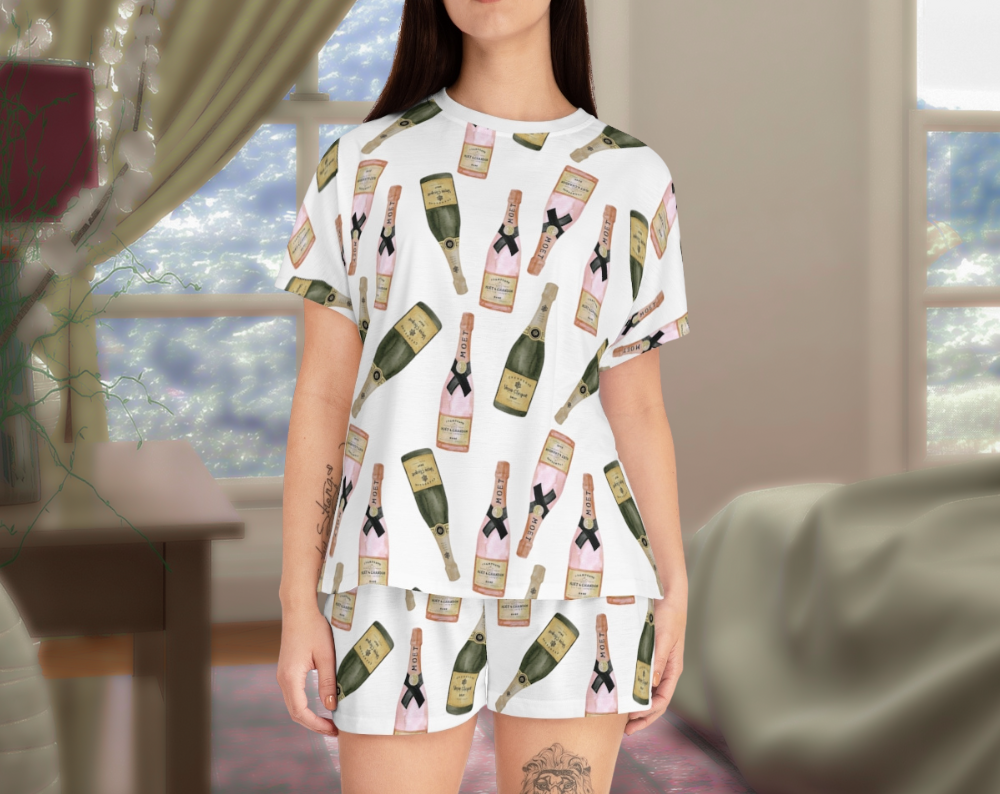 Champagne Bottles - Two Piece Pajama Set