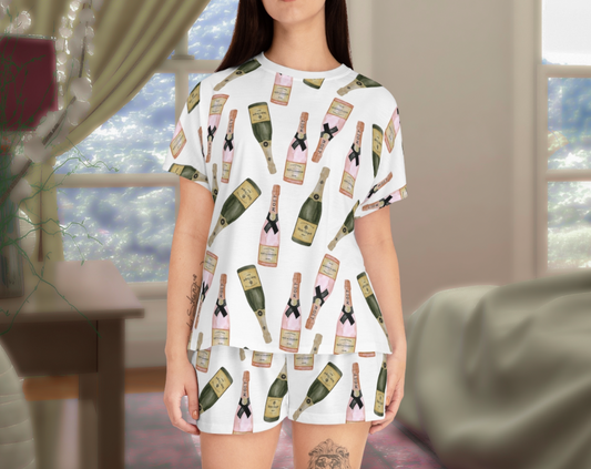 Champagne Bottles - Two Piece Pajama Set