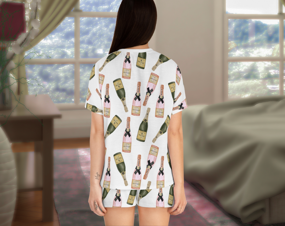 Champagne Bottles - Two Piece Pajama Set