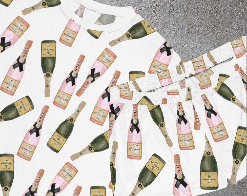 Champagne Bottles - Two Piece Pajama Set