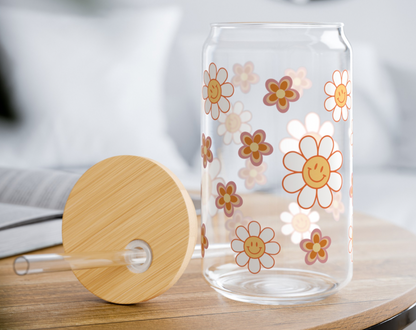 Retro Flower - Sipper Glass