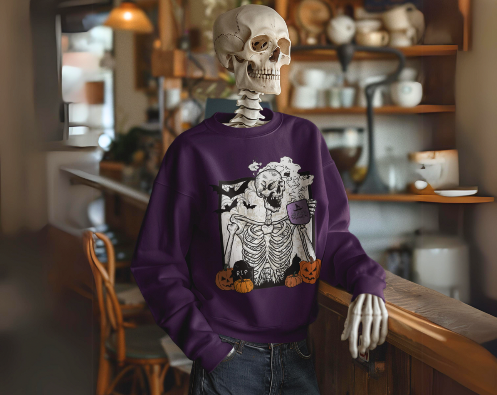 Halloween Skeleton Coffee - Unisex Crew