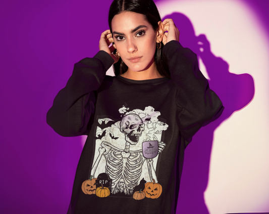 Halloween Skeleton Coffee - Unisex Crew