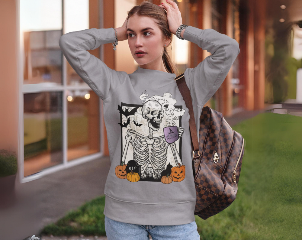 Halloween Skeleton Coffee - Unisex Crew