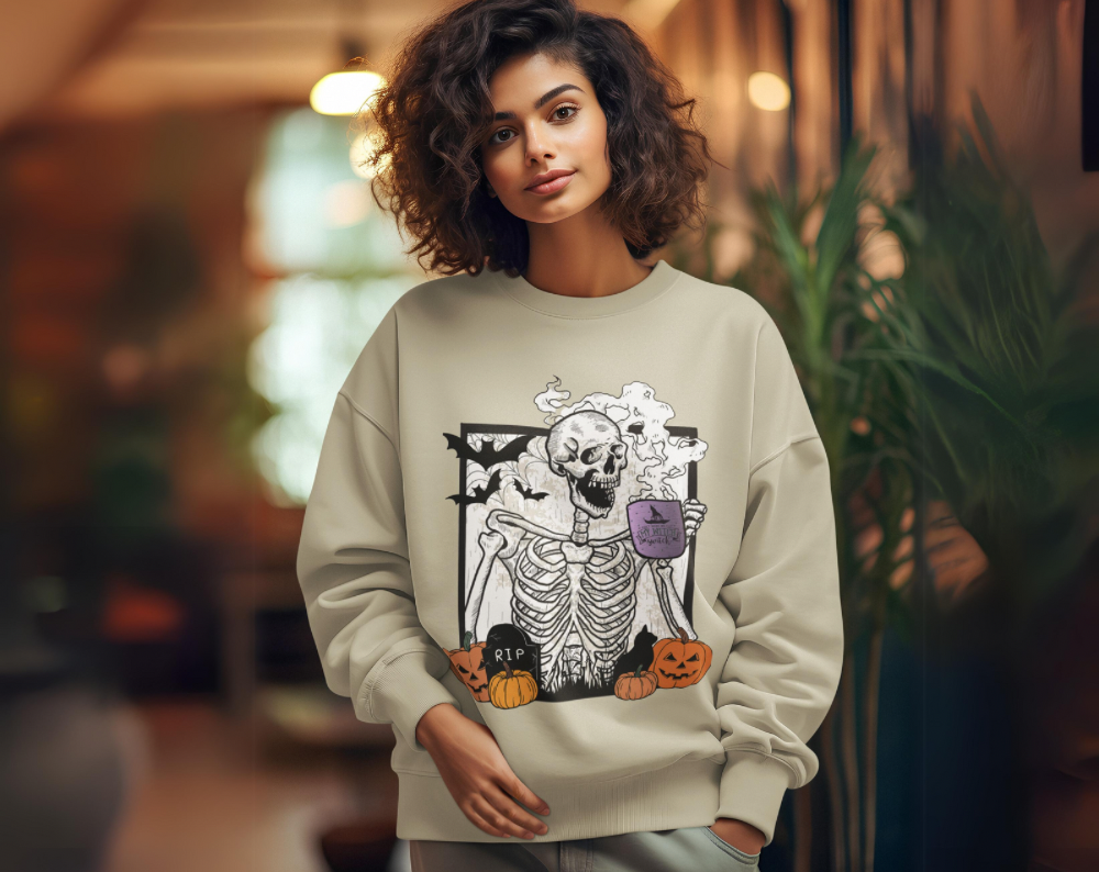 Halloween Skeleton Coffee - Unisex Crew