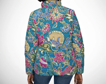 Blue Paisley - Women’s Puffer Jacket