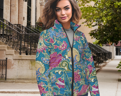 Blue Paisley - Women’s Puffer Jacket