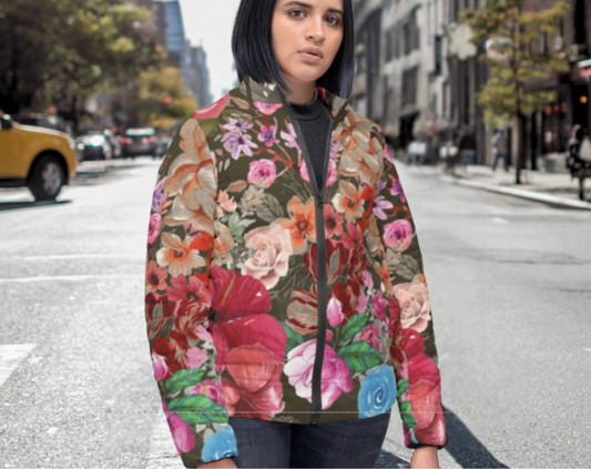 Moody Floral - Women’s Puffer Jacket