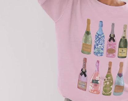 Girly Champagne Bottles - Unisex Crew