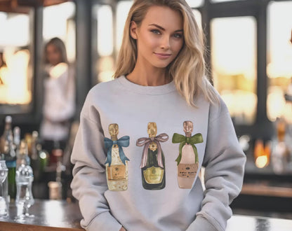 Vintage Champagne Bottles - Unisex Crew